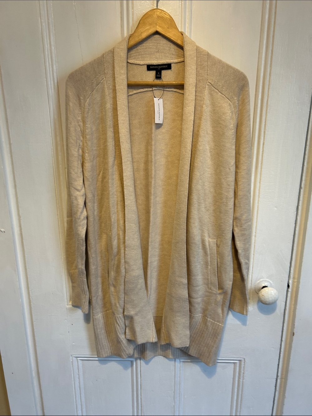 Banana Republic Beige Open-Front Women's Cardigan